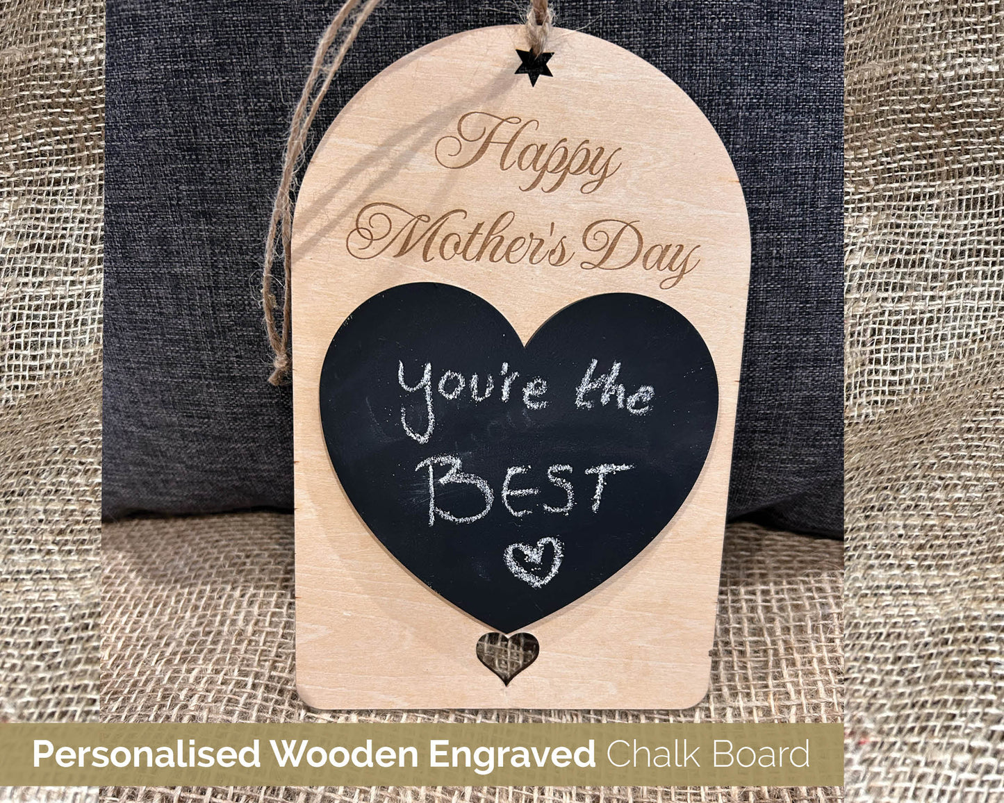 Personalised Happy Mother's Day Wooden Engraved Chalk Board gift 105