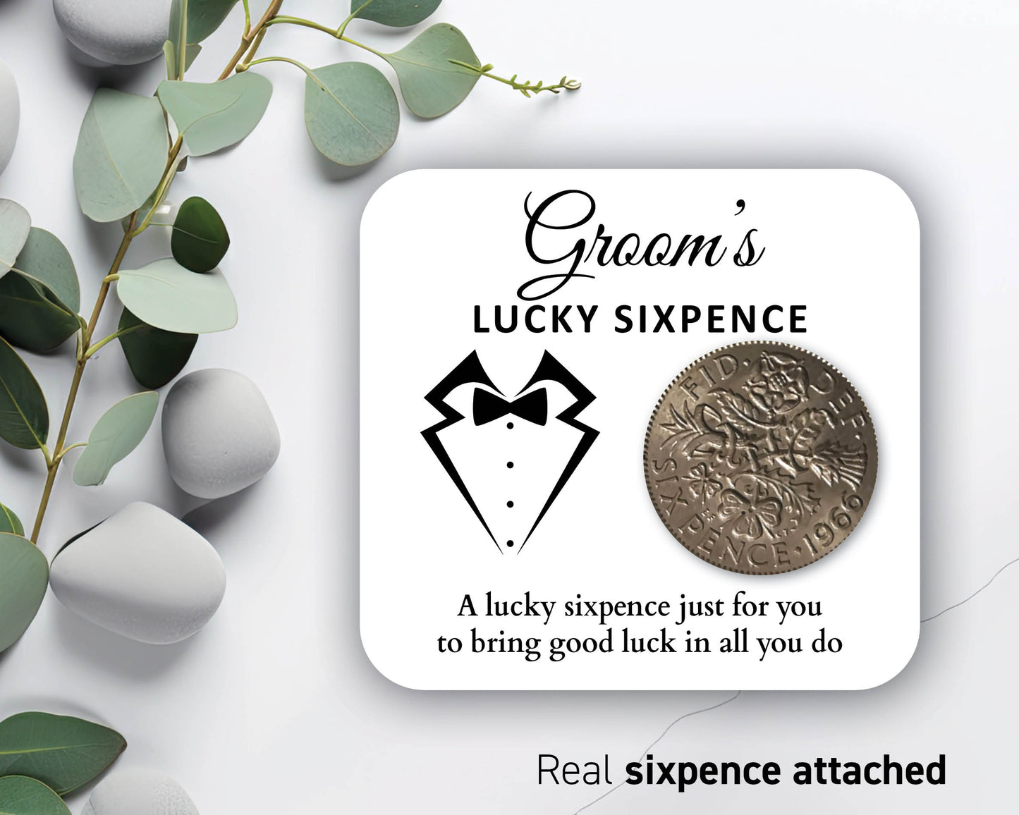Lucky Sixpence Coin, Gift For The Groom - code 04