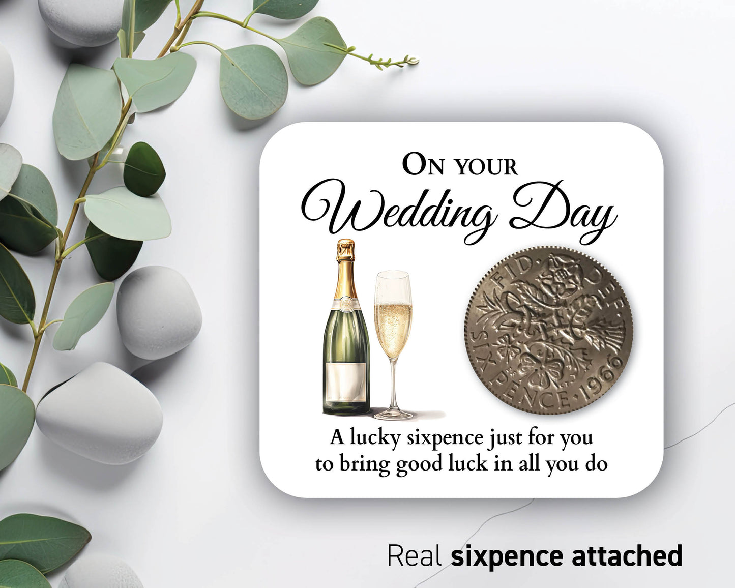 On your wedding day Lucky Sixpence Coin, Gift For The Groom Husband To Be - 08