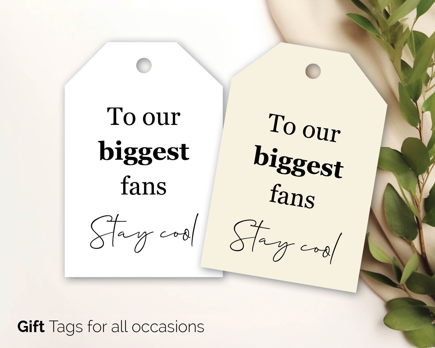 18 x To our biggest fans, Stay cool Wedding Gift tags - ref: 126