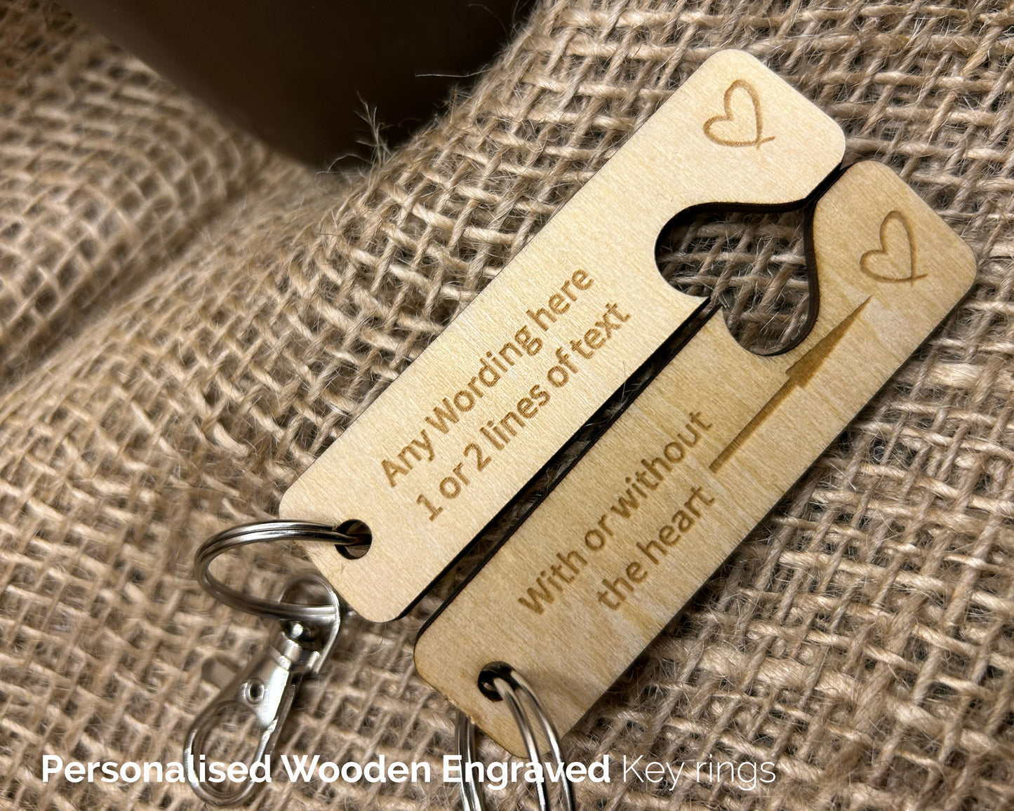 Personalised Key Ring Gift for a couple, His and hers Keyrings Set, Wedding gift, - 13