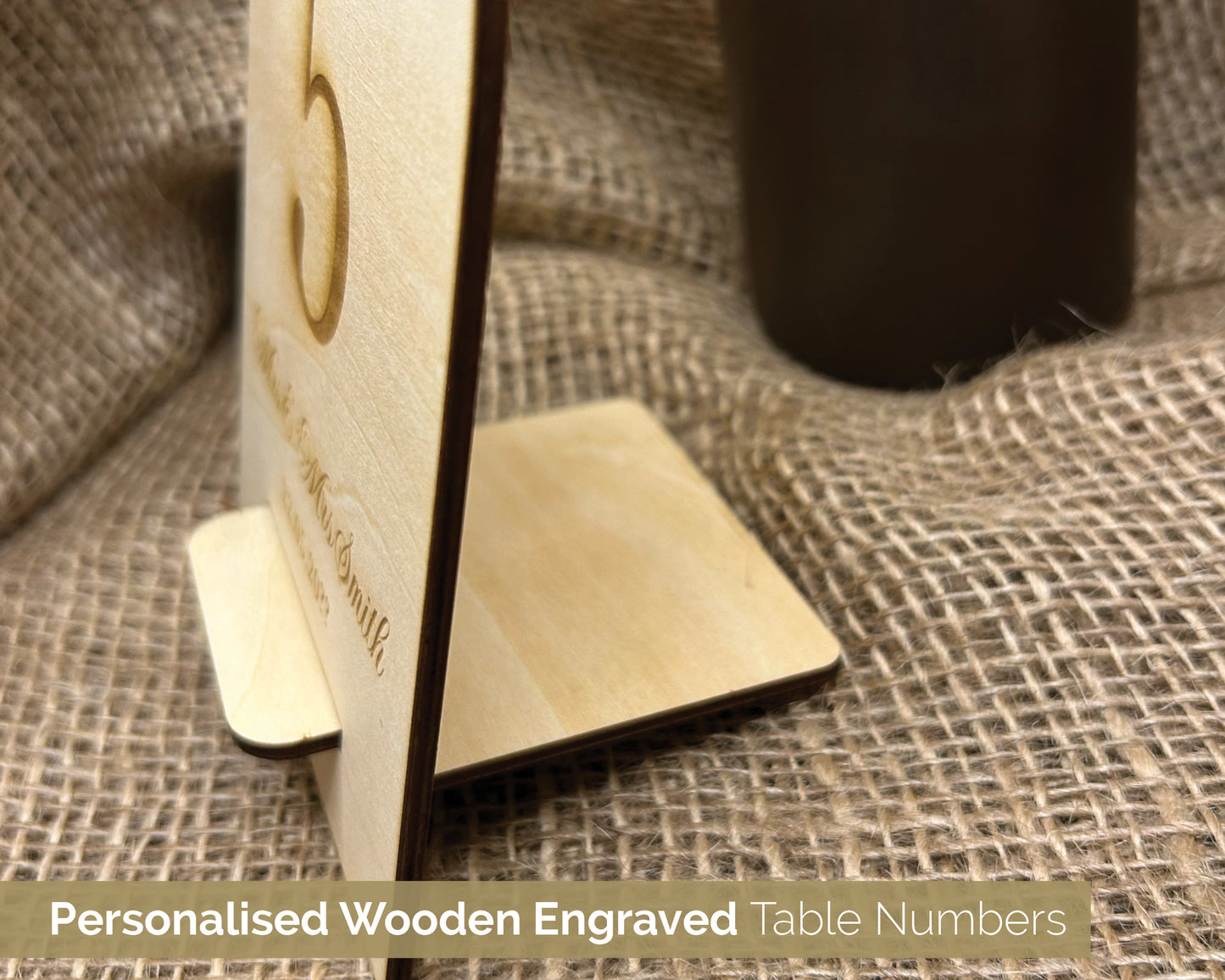 Personalised Wooden Wedding Table Numbers Names with stand bride and groom table decor  - C: 14