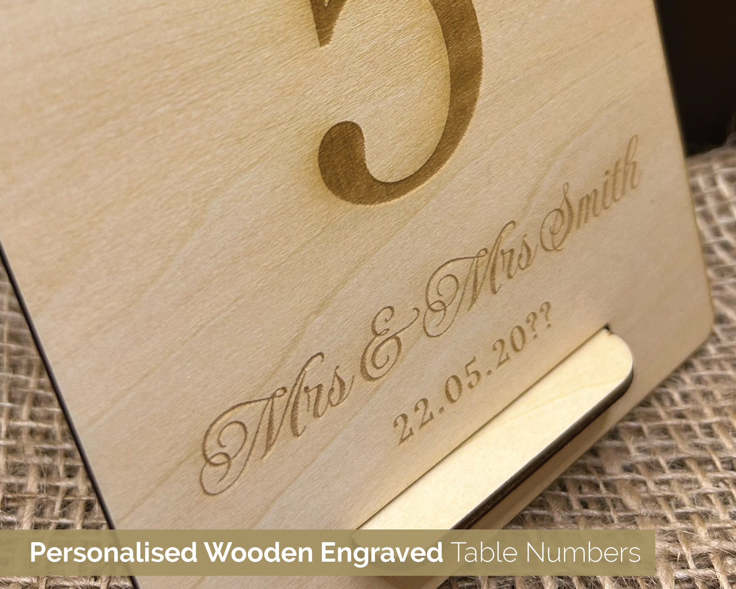Personalised Wooden Wedding Table Numbers Names with stand bride and groom table decor  - C: 14