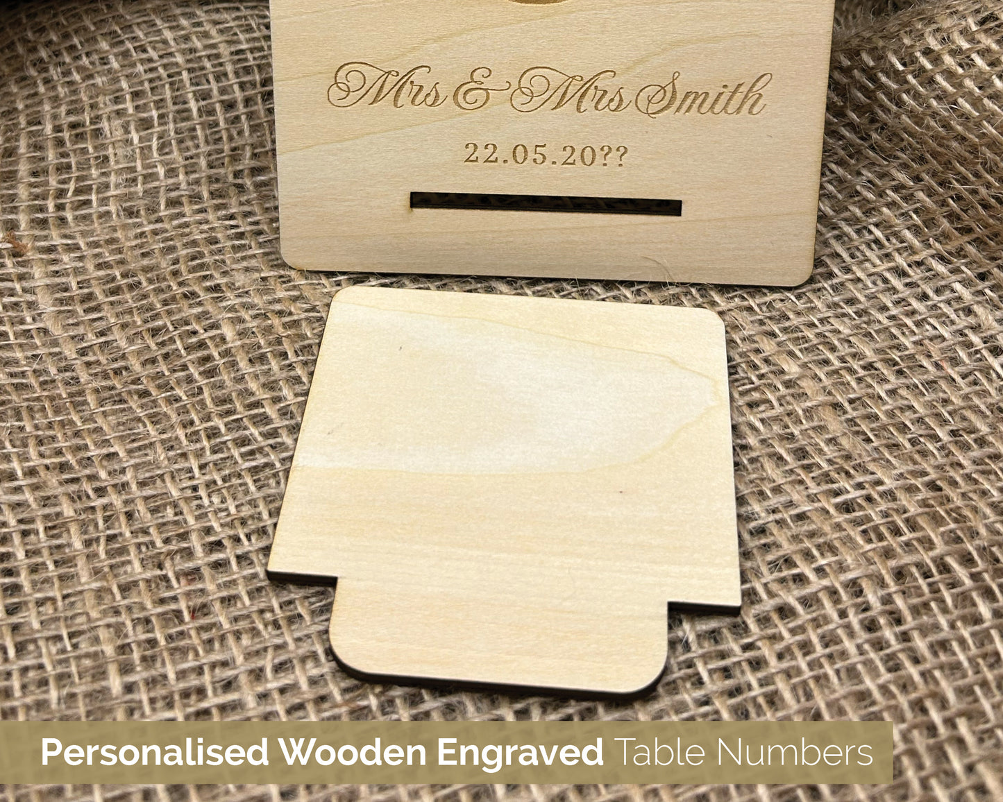 Personalised Wooden Wedding Table Numbers Names with stand bride and groom table decor  - C: 14