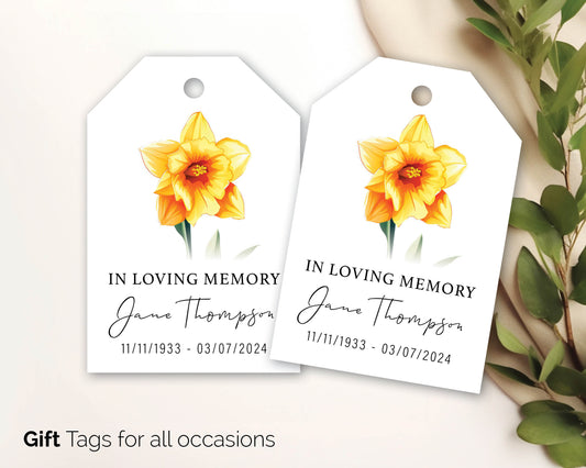 Personalised Flower Tags for Funeral, Memorial Gift Favours  In loving memory - 154