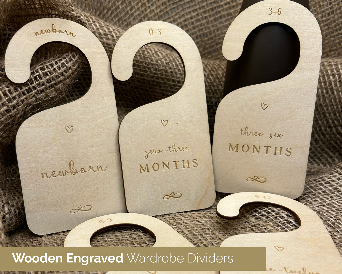 Baby wardrobe dividers, New Born Baby - 12 months or 12 months to 5 years Heart design -17