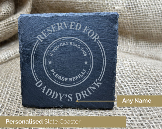 Personalised Engraved slate Coaster great for Birthday, Christmas, Father’s Day Present -24