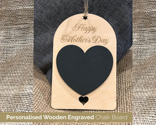 Personalised Happy Mother's Day Wooden Engraved Chalk Board gift 105