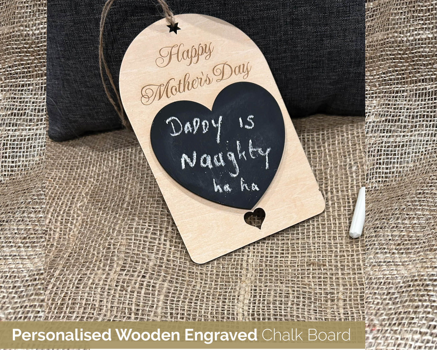 Personalised Happy Mother's Day Wooden Engraved Chalk Board gift 105
