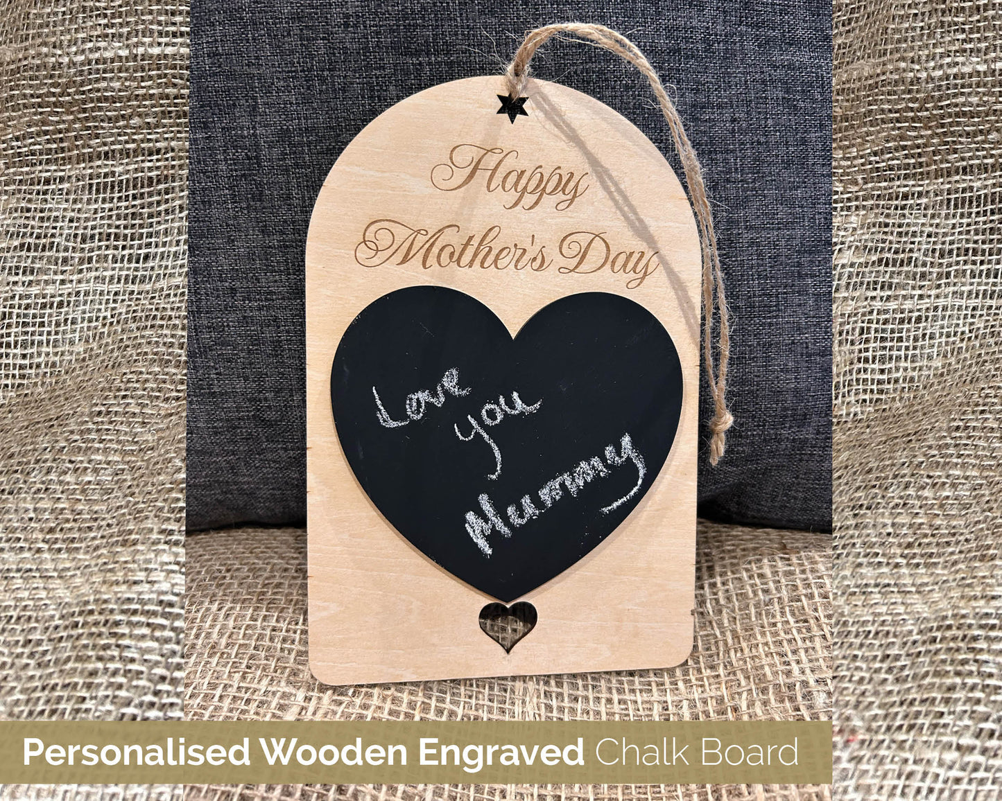 Personalised Happy Mother's Day Wooden Engraved Chalk Board gift 105