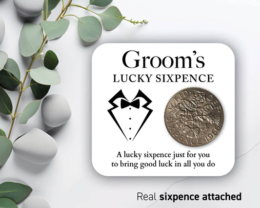 Lucky Sixpence Coin, Gift For The Groom - code 01