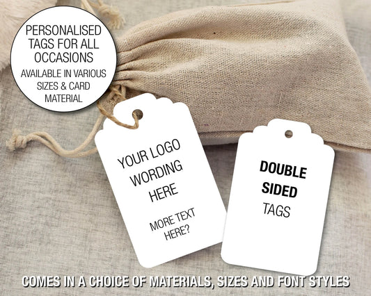 100 x Mandy Billington (tags) - Double Sided - White Linen