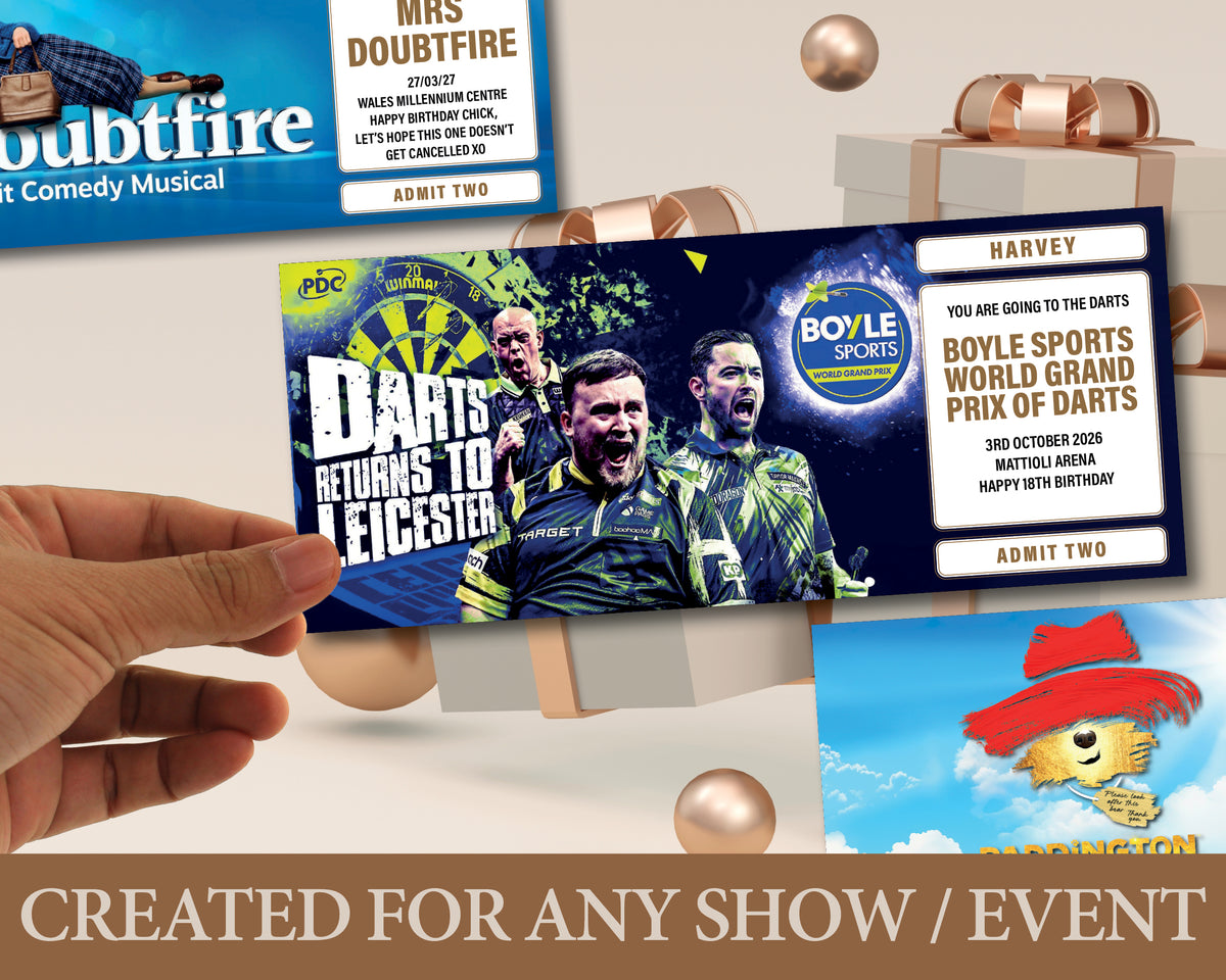 Personalised Theatre Ticket | Event Ticket | Show Ticket | Surprise Voucher | Musical Ticket | Memorabilia | Souvenir Ticket | Concert (21)