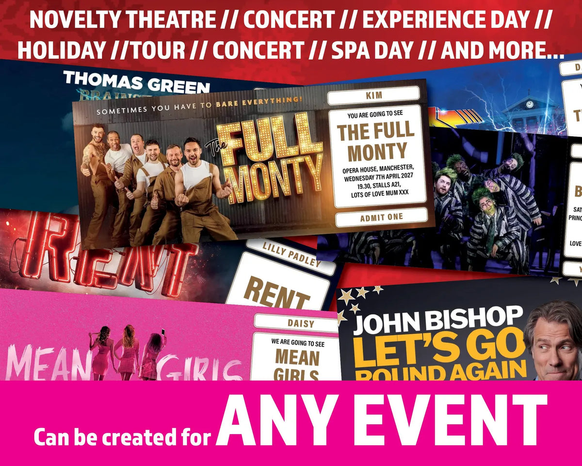 Personalised Theatre Ticket | Event Ticket | Show Ticket | Surprise Voucher | Musical Ticket | Memorabilia | Souvenir Ticket | Concert (21)